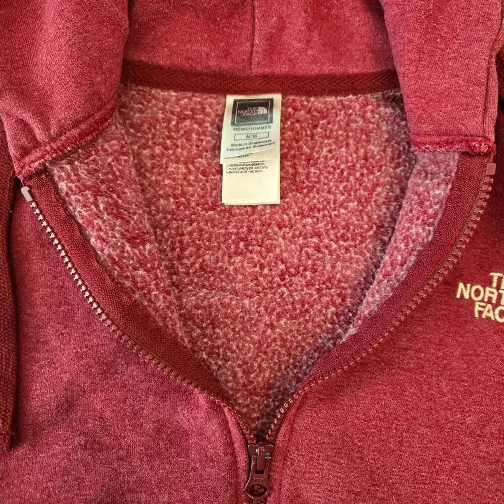 The North Face Men's Full Zip Hoodie Cherry Heather Size M